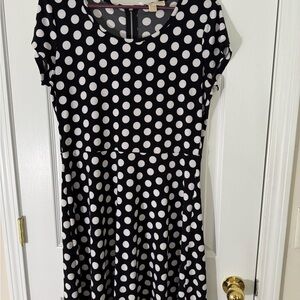 Michael Kors Black and White Polka Dot Dress